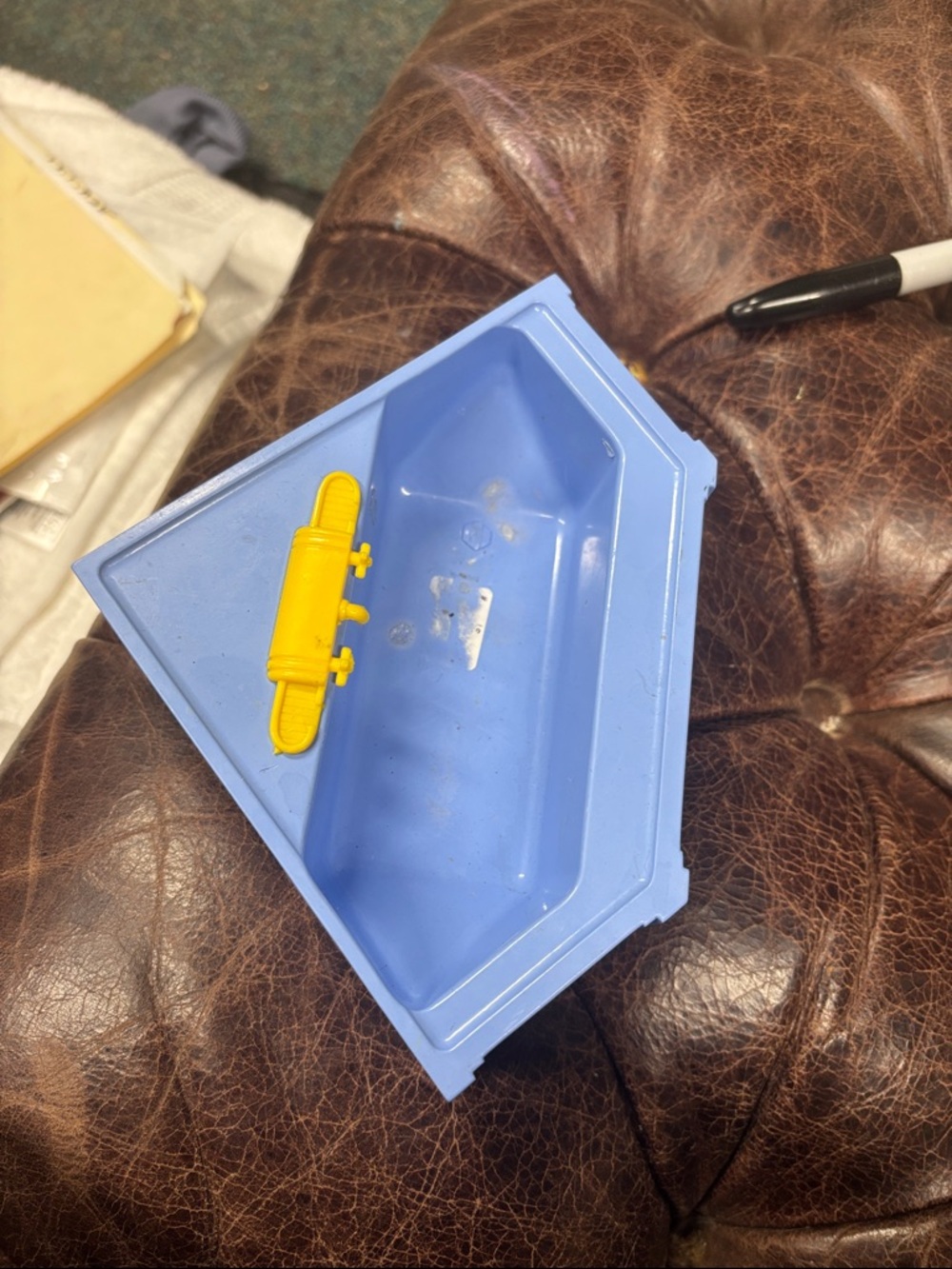 Ideal 1970s  Plastic Bath/Pool Toy Tray with Yellow Attachment